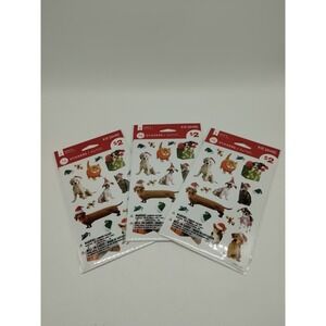 Lot Of 3 American Greetings Christmas Pets Dog Cats Sticker Packs New